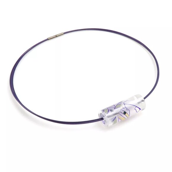 Auth HERMES BIJOUTERIE FANTAISIE Necklace Purple Resin - e60030a - Picture 1 of 11